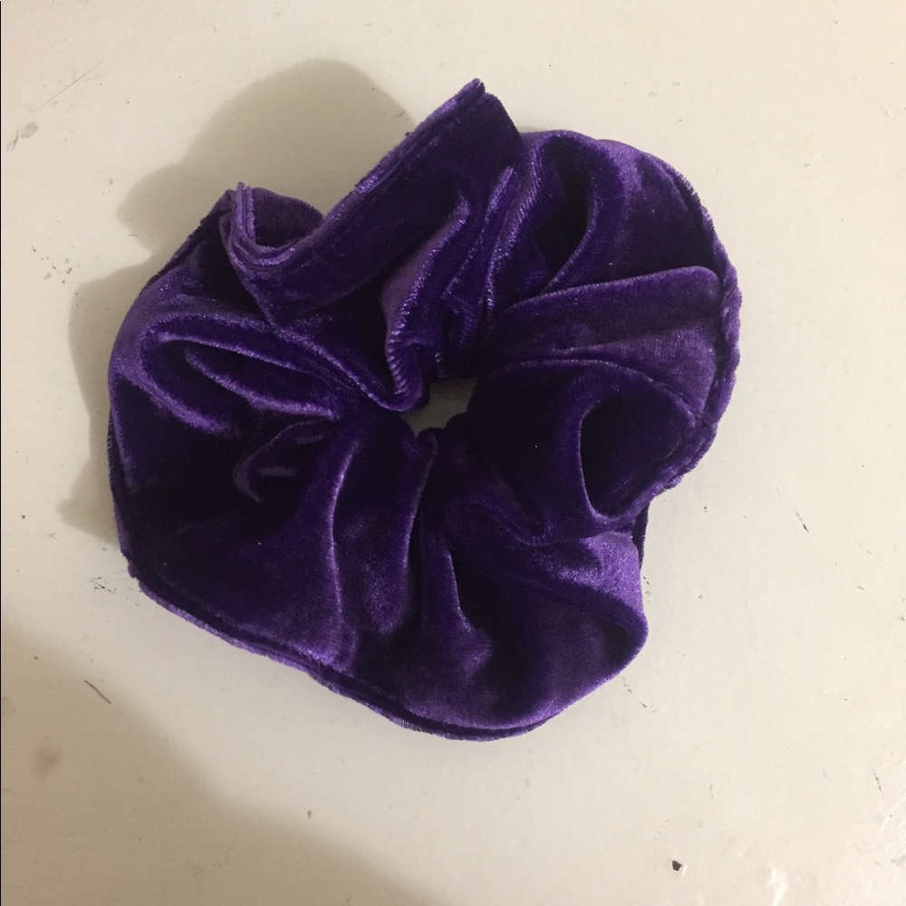 Purple velvet scrunchie